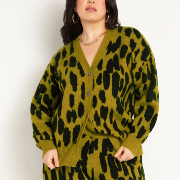 Eloquii Animal Print, Leopard Cardigan - SIze 18 - Picture 1 of 2